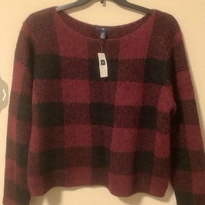 NEW RED & BLACK PLAID WARM COZY SWEATER GORGEOUS
